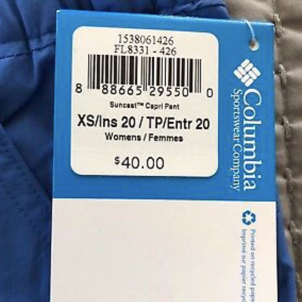 NWT Columbia Suncast Capri Pant 1538061426 FL8331 - Picture 4 of 4